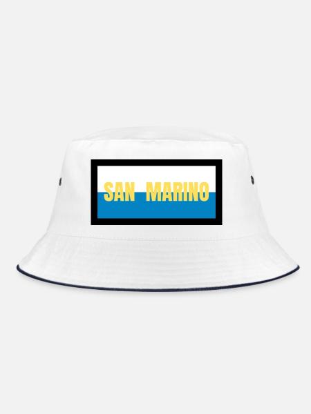 San Marino Flag Colors - Bucket Hat - white/navy