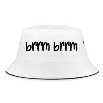 brrm brrm - Bucket Hat - Weiß/Navy - Vorne