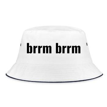 brrm brrm - Bucket Hat - Weiß/Navy - Vorne