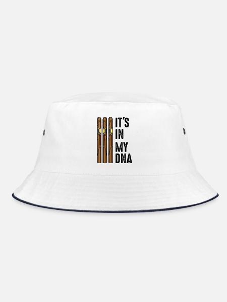 It‘s In My DNA Zigarren Rauchen Spruch Geschenk - Bucket Hat - Weiß/Navy - Vorne