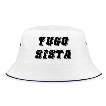 Yugo sista - style uni des Balkans - Bob - blanc/marine - Devant