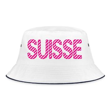 SCHWEIZ. LAND. GENF. HUMOR. FLAGGE. GENF - Bucket Hat - Weiß/Navy - Vorne