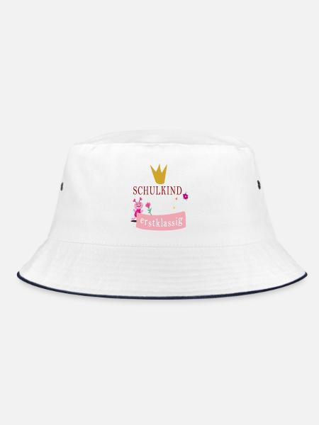 Schulkind erstklassig - Bucket Hat - Weiß/Navy