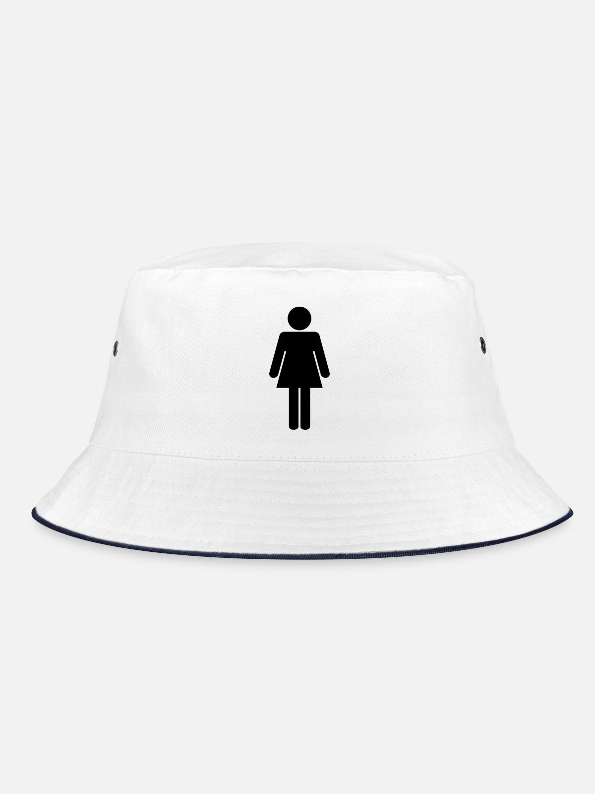 Frau - Bucket Hat - Weiß/Navy - Vorne