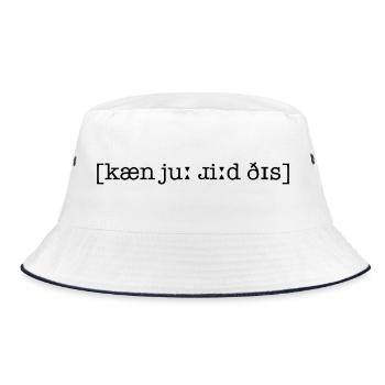 IPA - kæn jʊ͡ɹ ɹiːd ðɪs - Bucket Hat - Weiß/Navy - Vorne