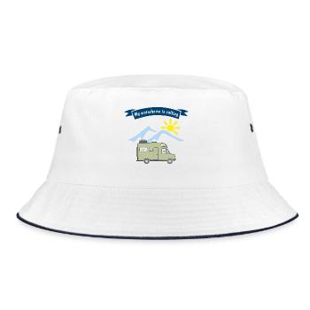 my motorhome is calling - Bucket Hat - Weiß/Navy - Vorne