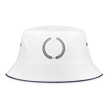 Laurel Wreath Vintage Award Badge Frame Vector - Bucket Hat - Weiß/Navy - Vorne