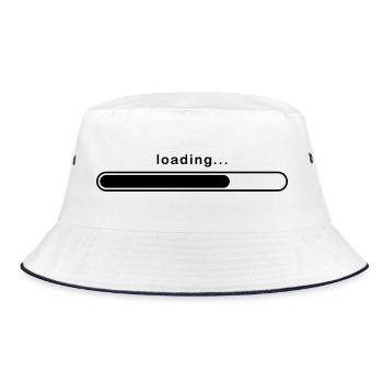 loading symbol - Bucket Hat - white/navy - Front