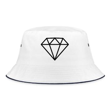 Diamant - Bucket Hat - Weiß/Navy - Vorne