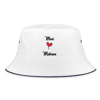 THANK YOU. MISTRESS - Bucket Hat - white/navy - Front