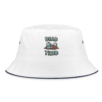 Dead Tired - Bucket Hat - white/navy - Front
