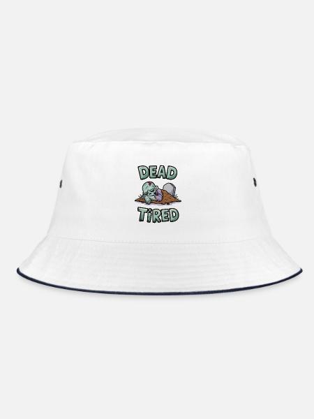 Dead Tired - Bucket Hat - white/navy - Front