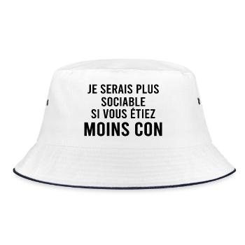 Je serai plus sociable si. - Bob - blanc/marine - Devant