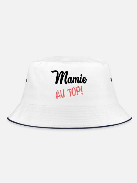 MAMIE. FÊTE DES MÈRES. BONNE FÊTE MAMIE - Bob - blanc/marine