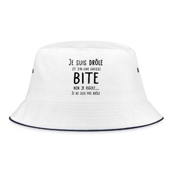 Je suis drôle et j'ai une grosse bite - Bob - blanc/marine - Devant