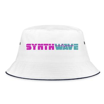 Synthwave - Bucket Hat - white/navy - Front