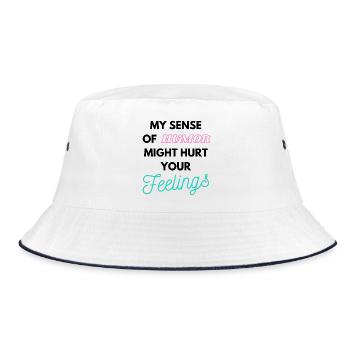 My Sense of humor might hurt your Feelings - Bucket Hat - Weiß/Navy - Vorne