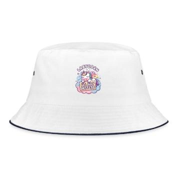 Faulpelz: Ich mache stattdessen ein Nickerchen - Bucket Hat - Weiß/Navy - Vorne