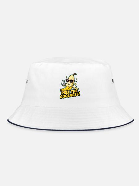 Schälen Sie die Coolness! - Bucket Hat - Weiß/Navy - Vorne