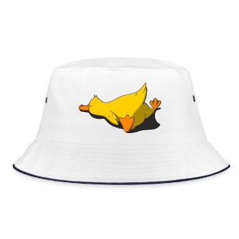 Schlafendes Küken - Bucket Hat - Weiß/Navy - Vorne