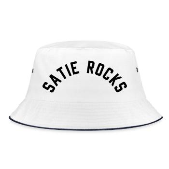 Erik Satie T-shirt funny saying - Bucket Hat - white/navy - Front