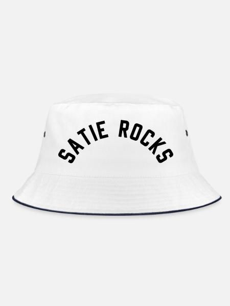 Erik Satie T-Shirt lustiger Spruch - Bucket Hat - Weiß/Navy
