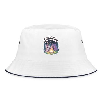 Stay Magical, Stay Toasty! - Bucket Hat - white/navy - Front