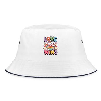 Love Wins - Bucket Hat - white/navy - Front