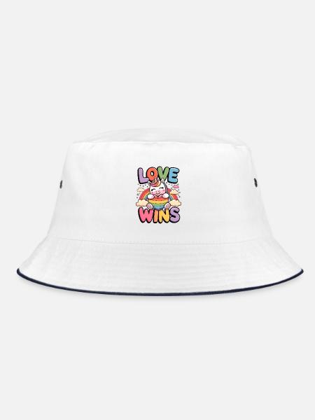 Love Wins - Bucket Hat - white/navy - Front