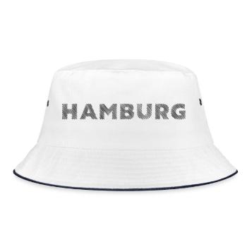 Hamburg German City Hatching lettering - Bucket Hat - white/navy - Front