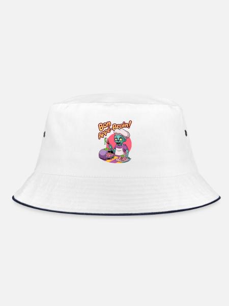 Bon Appé-brain! - Bucket Hat - white/navy - Front