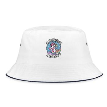 Shred The Snow, Unicorn Style! - Bucket Hat - white/navy - Front