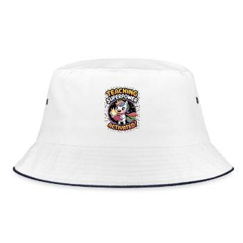 Teaching Superpower Activated! - Bucket Hat - white/navy - Front