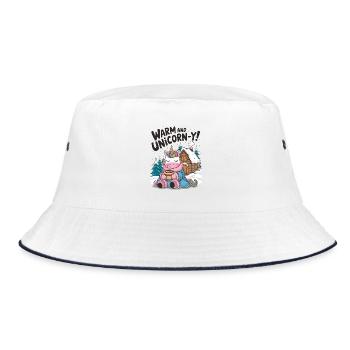 Warm And Unicorn-y! - Bucket Hat - white/navy - Front