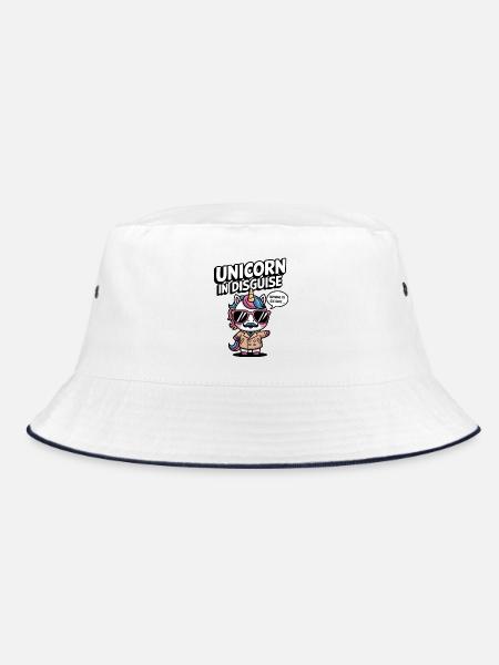 Unicorn In Disguise - Bucket Hat - white/navy - Front