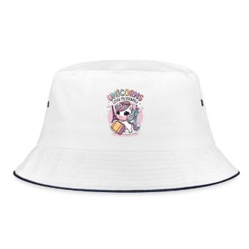 Unicorns Love To Travel! - Bucket Hat - white/navy - Front