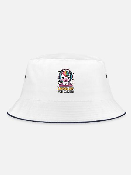 Level Up The Magic! - Bucket Hat - white/navy - Front