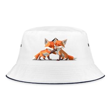 Renardeaux low-poly - Bob - blanc/marine - Devant