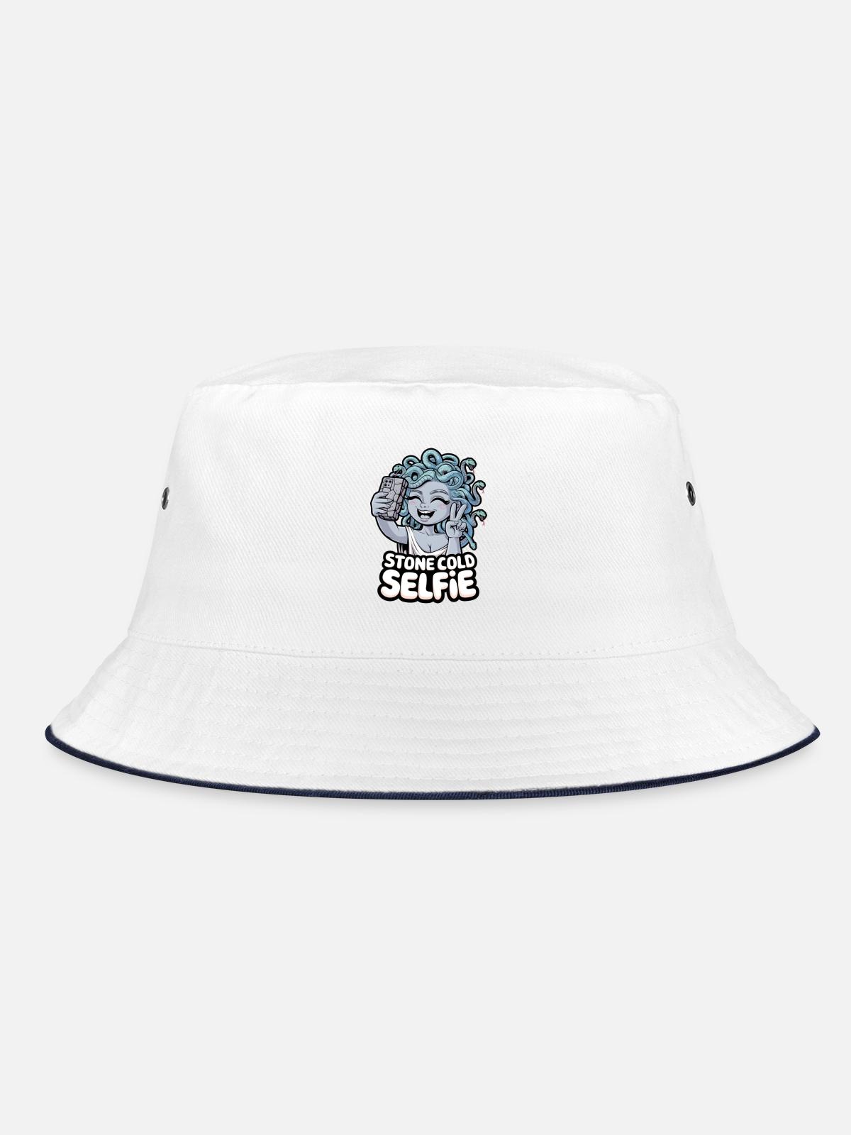 Stone Cold Selfie - Bucket Hat - white/navy - Front