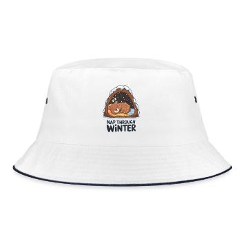 Nap Through Winter - Bucket Hat - white/navy - Front