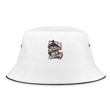 Drink Responsibly, Brew Recklessly - Bucket Hat - white/navy - Front