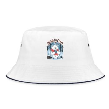 Bear-ly Cold - Bucket Hat - white/navy - Front