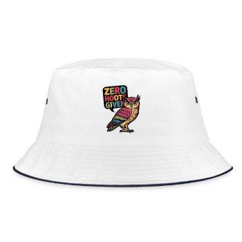 Zero Hoots Given - Bucket Hat - white/navy - Front