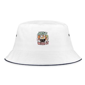 Just Roll With It - Bucket Hat - white/navy - Front