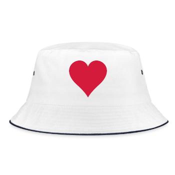 heart - Bucket Hat - white/navy - Front