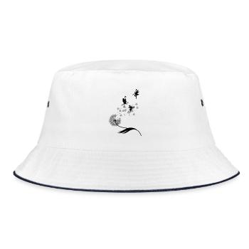 Butterfly Design Pustula Meadow Hearts Fairies - Bucket Hat - white/navy - Front