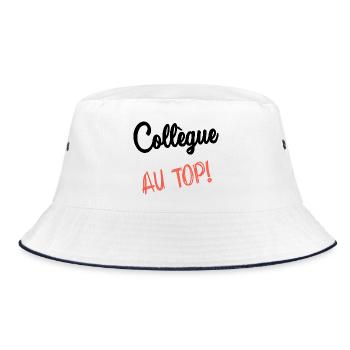COLLEAGUE. START. EMPLOYMENT. HUMOR. MANAGER. CHIEF - Bucket Hat - white/navy - Front