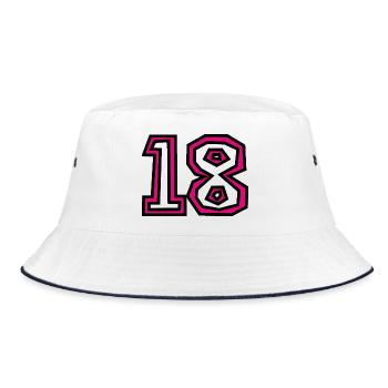 18. 18 YEARS OLD. 18th ANNIVERSARY. BIRTHDAY 18 YEARS. - Bucket Hat - white/navy - Front