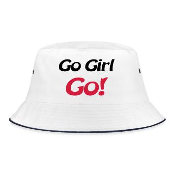 go girl go - Bucket Hat - Weiß/Navy - Vorne