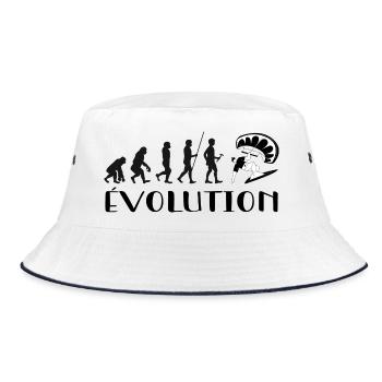 Evolution Vom Affen zum Surfer - Bucket Hat - Weiß/Navy - Vorne